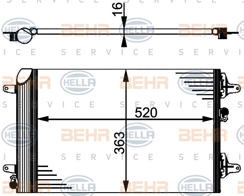 Chłodnica klimatyzacji - skraplacz, BEHR HELLA SERVICE Version ALTERNATIVE 8FC 351 301-524 BEHR HELLA SERVICE
