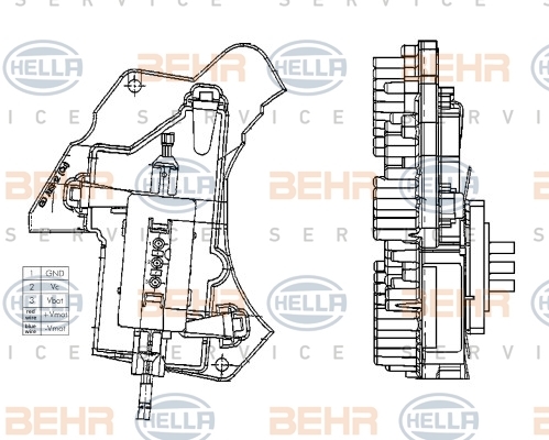 Regulator, wentylator nawiewu do wnętrza pojazdu 5HL 351 321-011 BEHR HELLA SERVICE