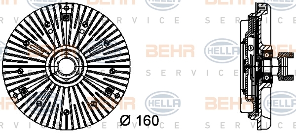 Sprzęgło, wentylator chłodzenia 8MV 376 732-041 BEHR HELLA SERVICE