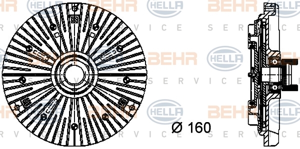 Sprzęgło, wentylator chłodzenia 8MV 376 732-111 BEHR HELLA SERVICE
