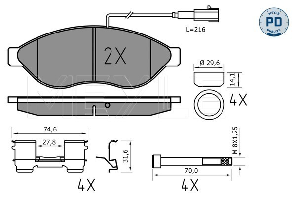 Klocki hamulcowe - komplet, MEYLE-PD: Advanced performance and design. 025 244 6819-1/PD MEYLE Products