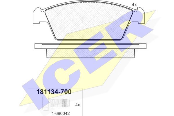 Klocki hamulcowe - komplet 181134-700 ICER