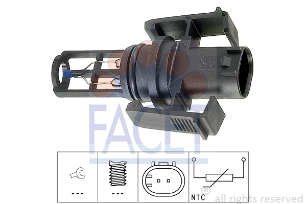 Czujnik, temperatura powietrza dolotowego, Made in Italy - OE Equivalent 10.4014 FACET EPS