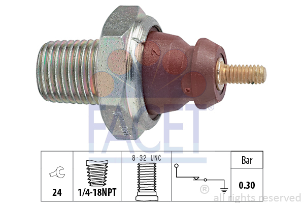Włącznik ciśnieniowy oleju, Made in Italy - OE Equivalent 7.0011 FACET EPS