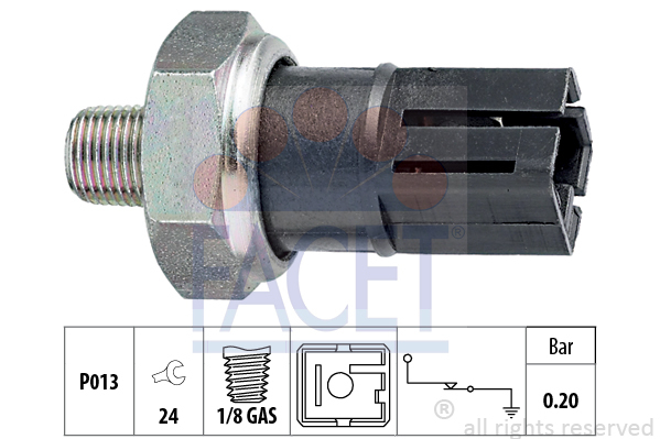 Włącznik ciśnieniowy oleju, Made in Italy - OE Equivalent 7.0042 FACET EPS