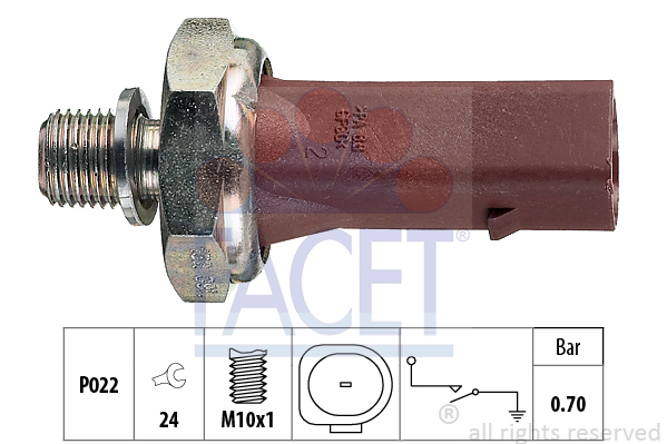 Włącznik ciśnieniowy oleju, Made in Italy - OE Equivalent 7.0132 FACET EPS