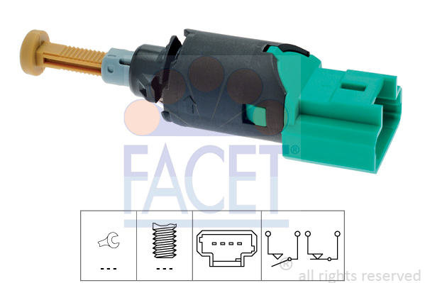 Włącznik świateł STOP, Made in Italy - OE Equivalent 7.1213 FACET EPS