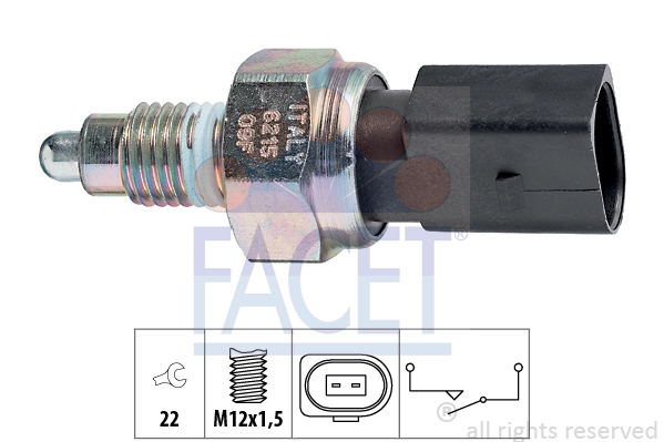 Przełącznik, światło cofania, Made in Italy - OE Equivalent 7.6215 FACET EPS