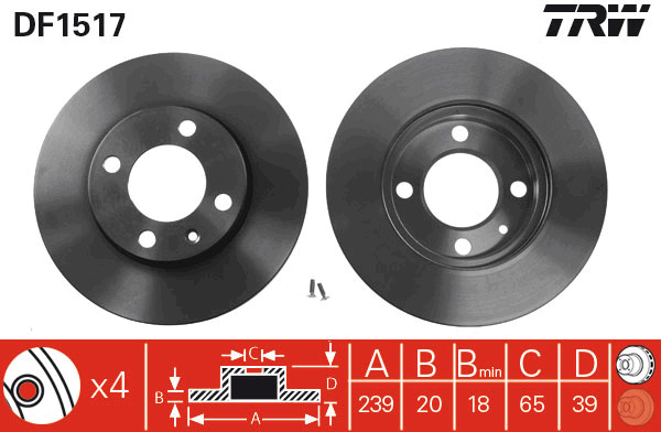 Tarcza hamulcowa DF1517 TRW