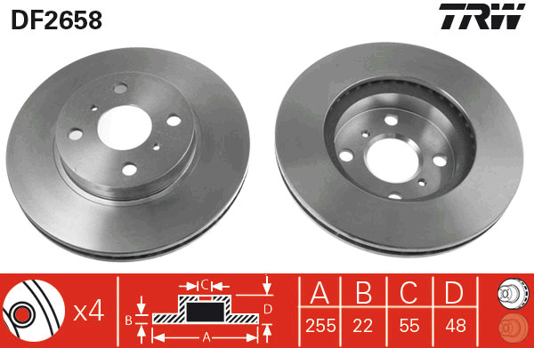 Tarcza hamulcowa DF2658 TRW
