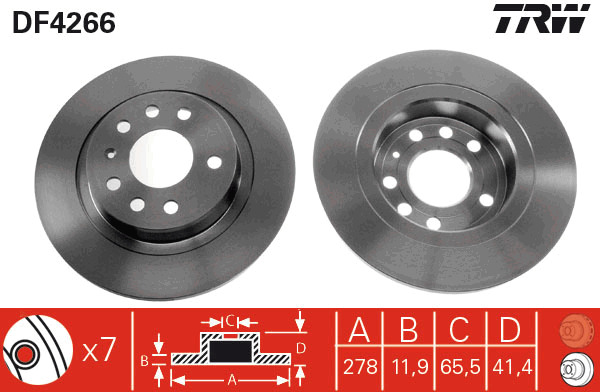 Tarcza hamulcowa DF4266 TRW