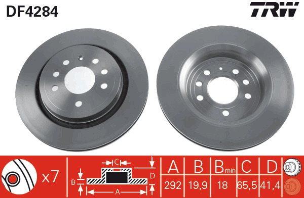 Tarcza hamulcowa DF4284 TRW