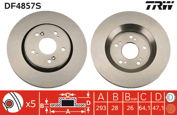 Tarcza hamulcowa DF4857S TRW