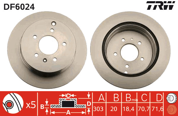 Tarcza hamulcowa DF6024 TRW