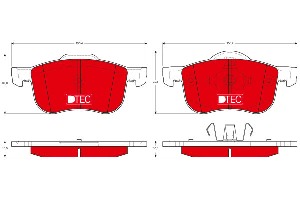 Klocki hamulcowe - komplet, DTEC COTEC GDB1388DTE TRW