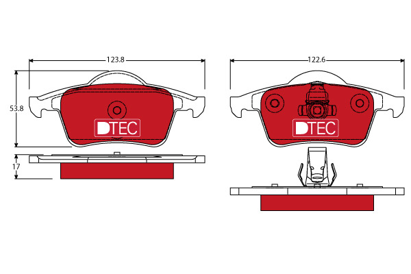 Klocki hamulcowe - komplet, DTEC COTEC GDB1389DTE TRW