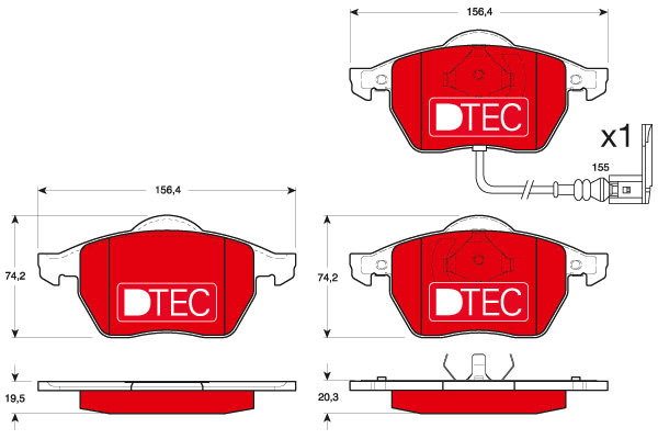 Klocki hamulcowe - komplet, DTEC COTEC GDB1403DTE TRW