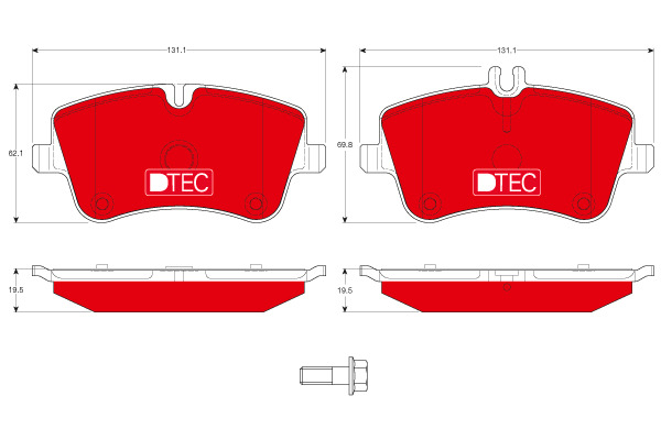 Klocki hamulcowe - komplet, DTEC COTEC GDB1413DTE TRW