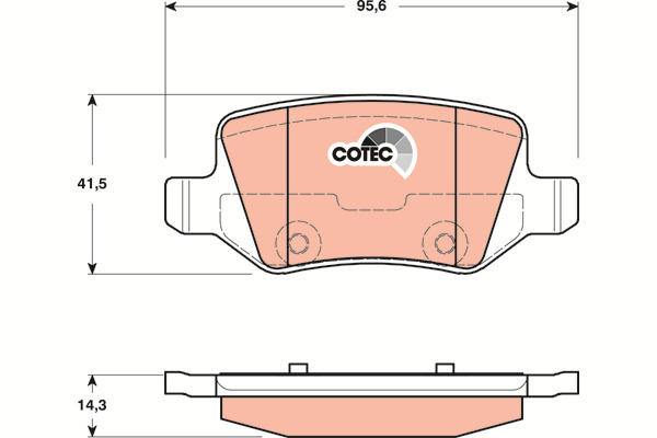 Klocki hamulcowe - komplet, COTEC GDB1481 TRW