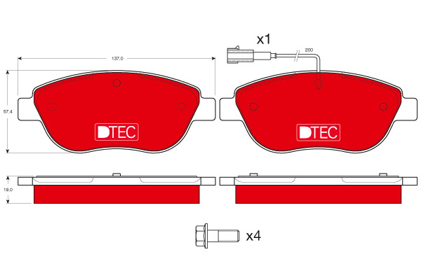 Klocki hamulcowe - komplet, DTEC COTEC GDB1483DTE TRW