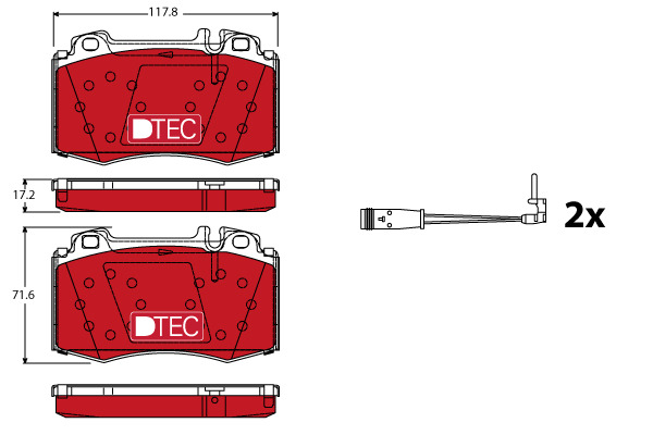Klocki hamulcowe - komplet, DTEC COTEC GDB1543DTE TRW