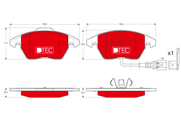 Klocki hamulcowe - komplet, DTEC COTEC GDB1550DTE TRW