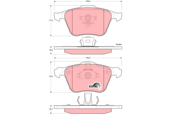 Klocki hamulcowe - komplet, COTEC GDB1576 TRW