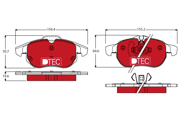 Klocki hamulcowe - komplet, DTEC COTEC GDB1613DTE TRW