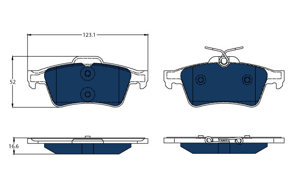 Klocki hamulcowe - komplet, ELECTRIC BLUE GDB1621BTE TRW
