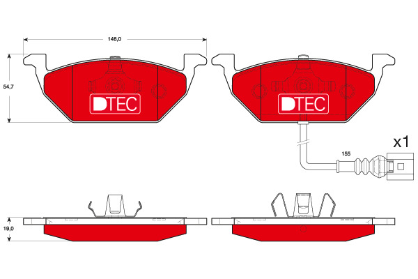Klocki hamulcowe - komplet, DTEC COTEC GDB1658DTE TRW