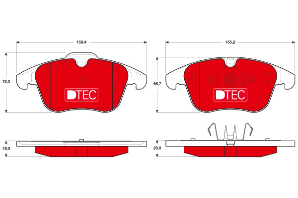 Klocki hamulcowe - komplet, DTEC COTEC GDB1683DTE TRW
