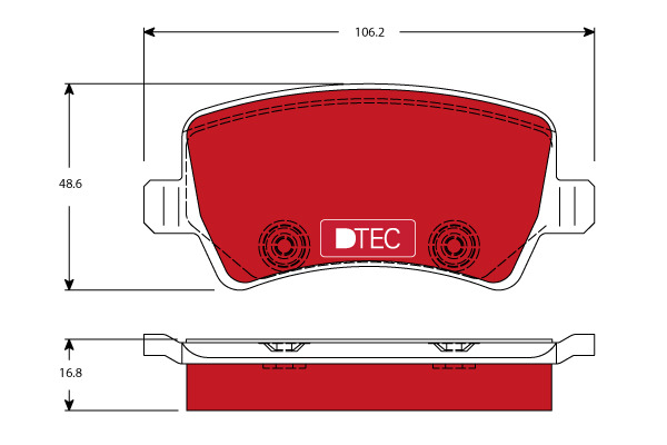 Klocki hamulcowe - komplet, DTEC COTEC GDB1685DTE TRW
