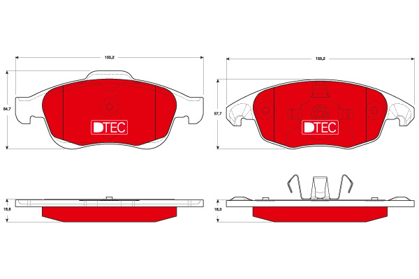 Klocki hamulcowe - komplet, DTEC COTEC GDB1690DTE TRW