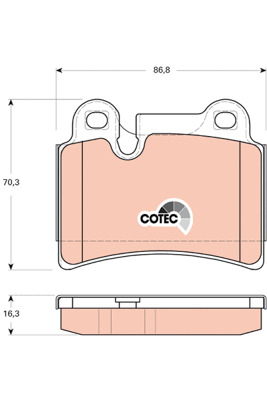 Klocki hamulcowe - komplet, COTEC GDB1722 TRW