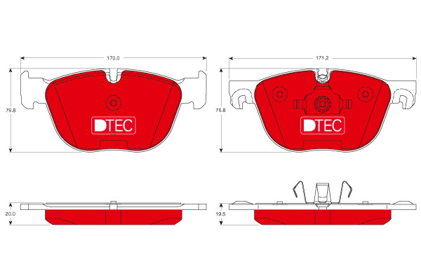 Klocki hamulcowe - komplet, DTEC COTEC GDB1726DTE TRW