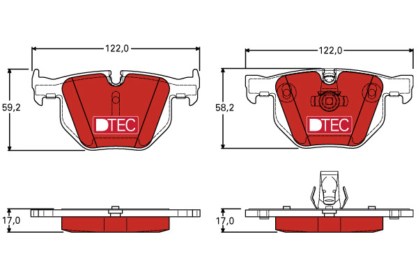 Klocki hamulcowe - komplet, DTEC COTEC GDB1727DTE TRW