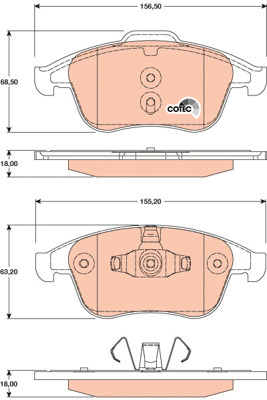 Klocki hamulcowe - komplet, COTEC GDB1808 TRW
