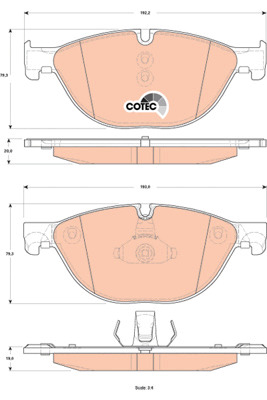 Klocki hamulcowe - komplet, COTEC GDB1838 TRW
