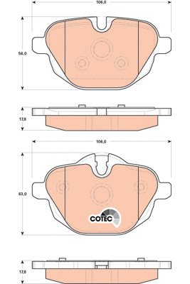 Klocki hamulcowe - komplet, COTEC GDB1840 TRW