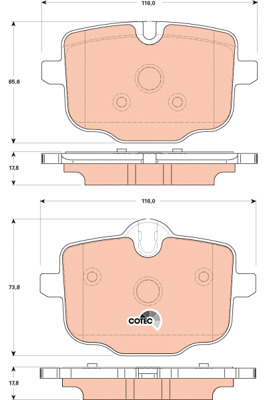 Klocki hamulcowe - komplet, COTEC GDB1869 TRW