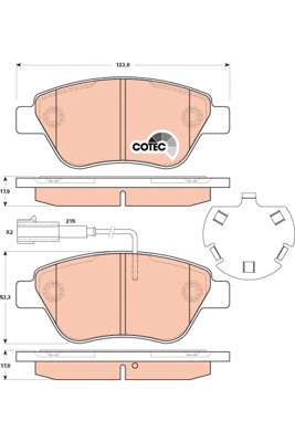 Klocki hamulcowe - komplet, COTEC GDB1891 TRW
