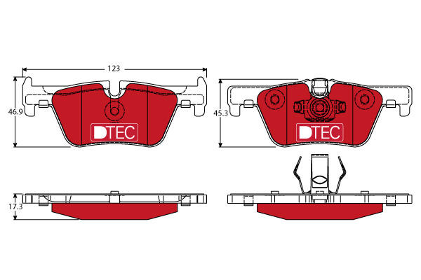 Klocki hamulcowe - komplet, DTEC COTEC GDB1919DTE TRW