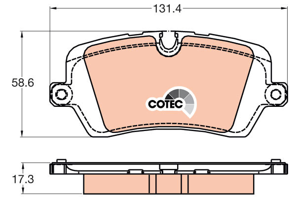 Klocki hamulcowe - komplet, COTEC GDB2029 TRW