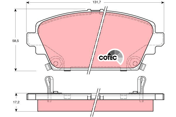 Klocki hamulcowe - komplet, COTEC GDB3186 TRW