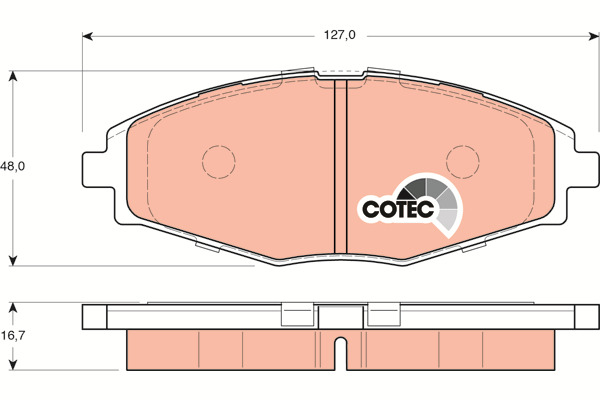 Klocki hamulcowe - komplet, COTEC GDB3195 TRW