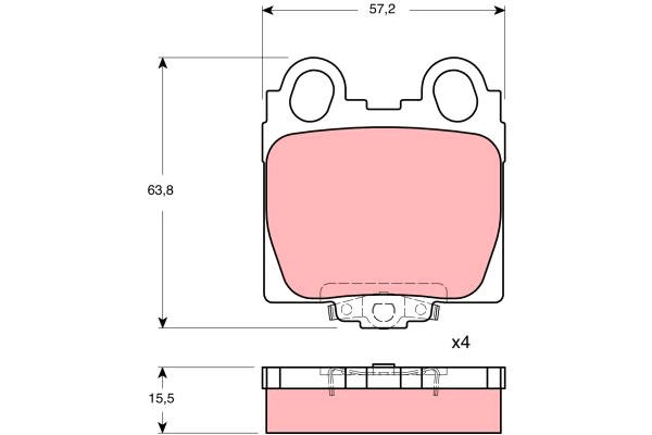 Klocki hamulcowe - komplet GDB3233 TRW