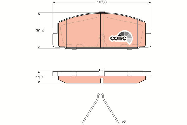 Klocki hamulcowe - komplet, COTEC GDB3311 TRW