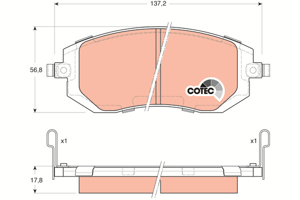Klocki hamulcowe - komplet, COTEC GDB3328 TRW