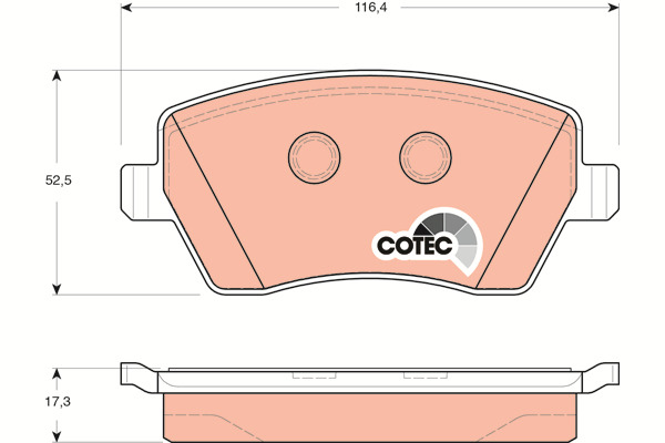 Klocki hamulcowe - komplet, COTEC GDB3332 TRW