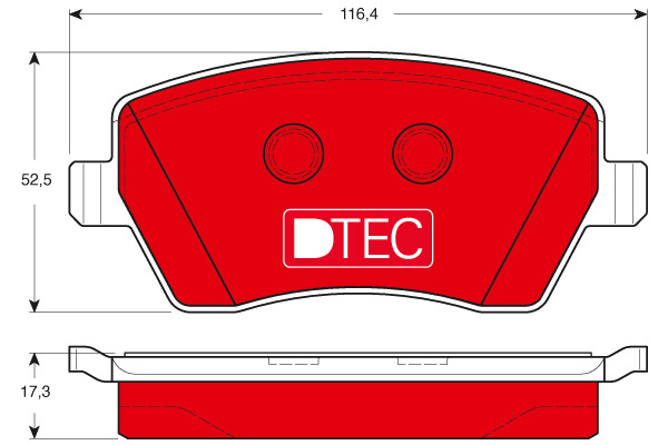 Klocki hamulcowe - komplet, DTEC COTEC GDB3332DTE TRW